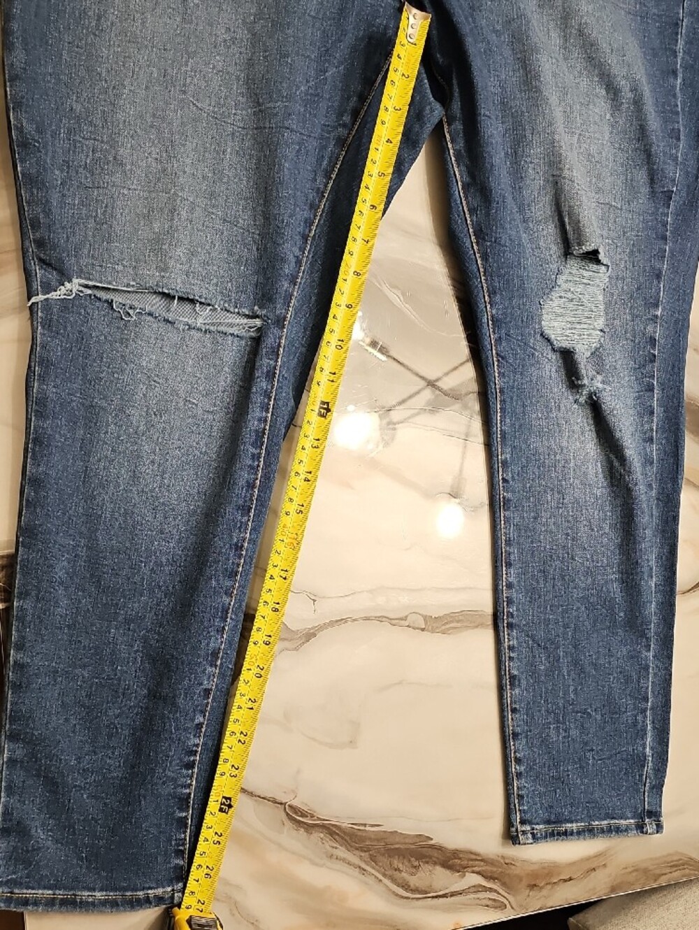 Levi's - Women's Slim Distressed Blue Jeans - Picture 4 of 9